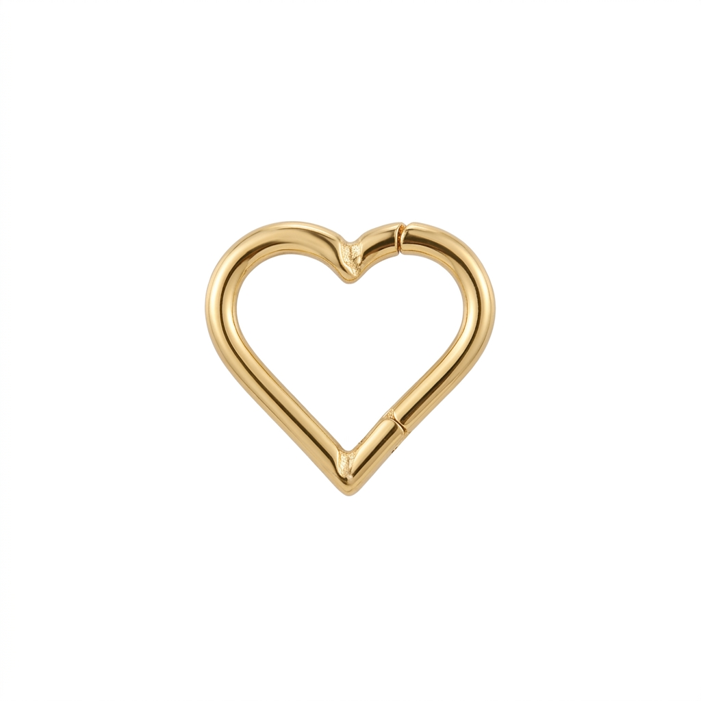 LUP CLICKER INVISIBLE CORAZON LISO TITANIO AMARILLO