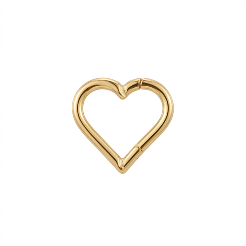 LUP CLICKER INVISIBLE CORAZON LISO TITANIO AMARILLO