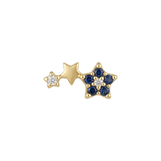 TOP ESTÁNDAR FLOR ÚNICA ORO 730 AMARILLO CIRCÓN AZUL